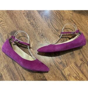 Franco Sarto Women’s Alex Suede Flats Magenta Pointed Toe Size 9 Chic Comfort